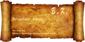 Brucher Keve névjegykártya